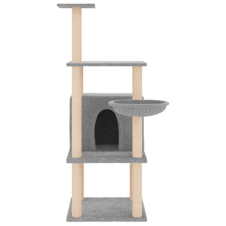 Vidaxl Katzenmöbel mit Sisal-Kratzstämmen 132 cm hellgrau