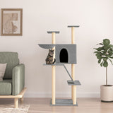 Vidaxl Katzenmöbel mit Sisal-Kratzstämmen 143 cm hellgrau