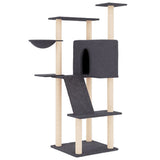Vidaxl Katzenmöbel mit Sisal-Kratzstämmen 143 cm dunkelgrau