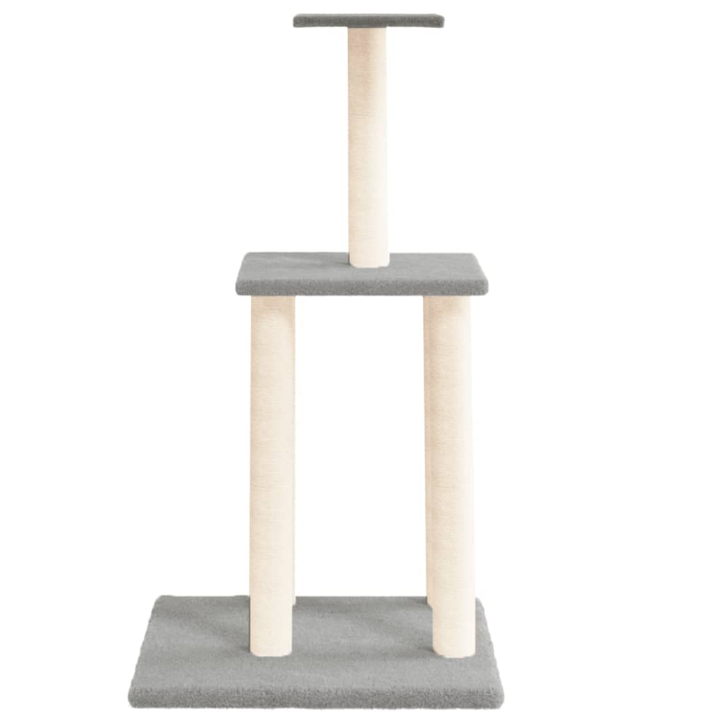 Muebles de gato de Vidaxl con postes de rascado de sisal 85.5 cm de gris claro