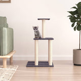 Muebles de gato de Vidaxl con postes de rascado de sisal 85.5 cm de gris oscuro