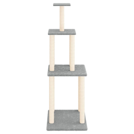 Vidaxl Katzenmöbel mit Sisal-Kratzstämmen 149 cm hellgrau