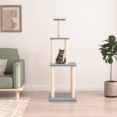 Vidaxl Katzenmöbel mit Sisal-Kratzstämmen 149 cm hellgrau