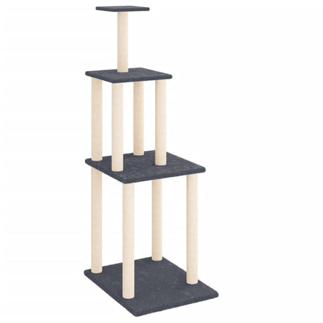 Vidaxl Katzenmöbel mit Sisal-Kratzstämmen 149 cm dunkelgrau