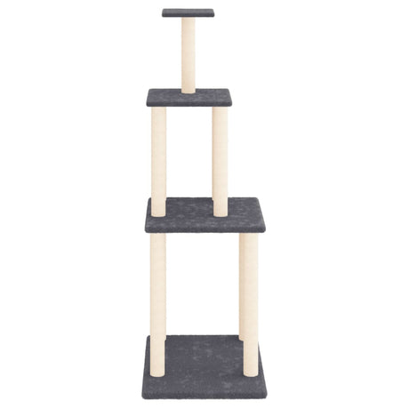 Vidaxl Katzenmöbel mit Sisal-Kratzstämmen 149 cm dunkelgrau