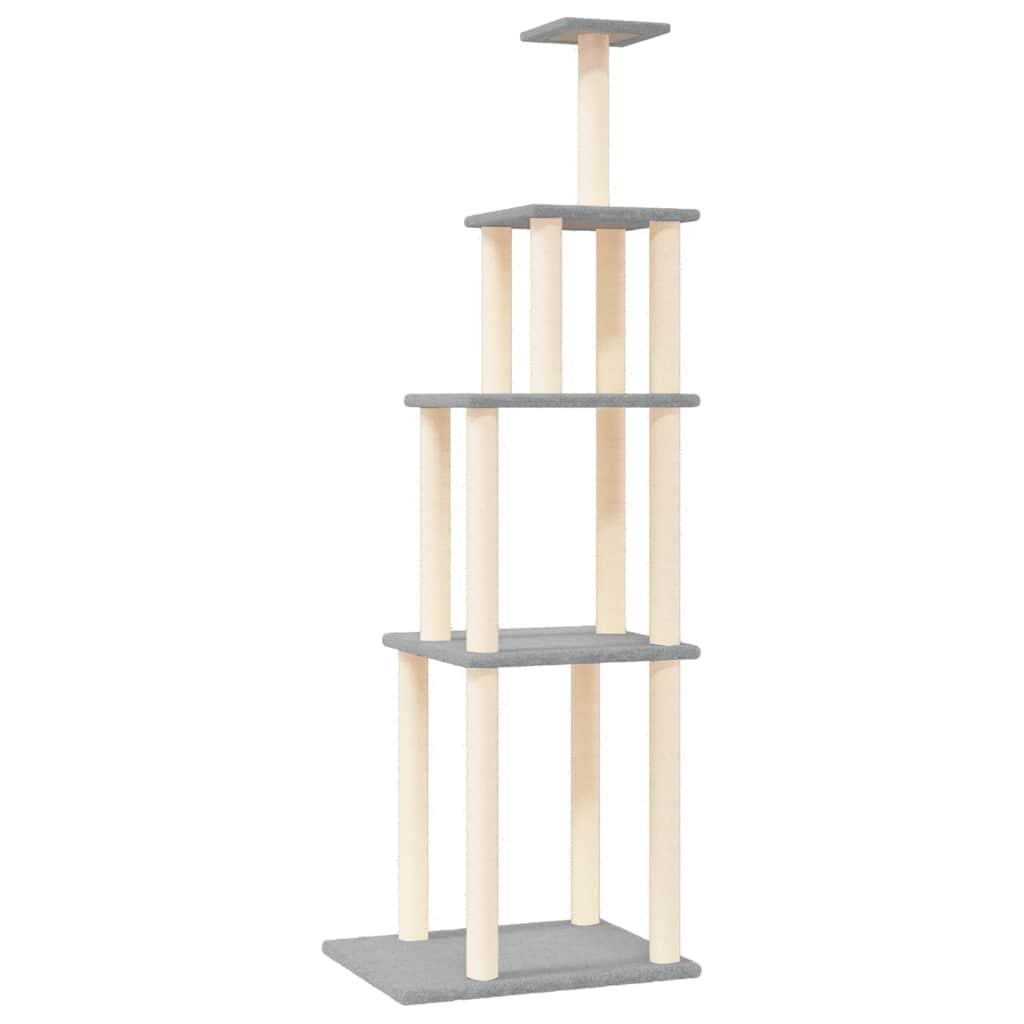 Vidaxl Katzenmöbel mit Sisal-Kratzstämmen 183 cm hellgrau