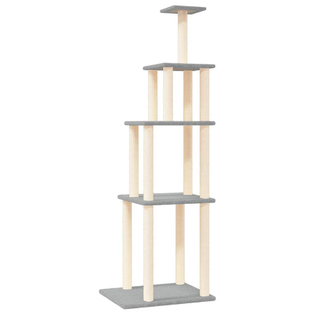 Vidaxl Katzenmöbel mit Sisal-Kratzstämmen 183 cm hellgrau