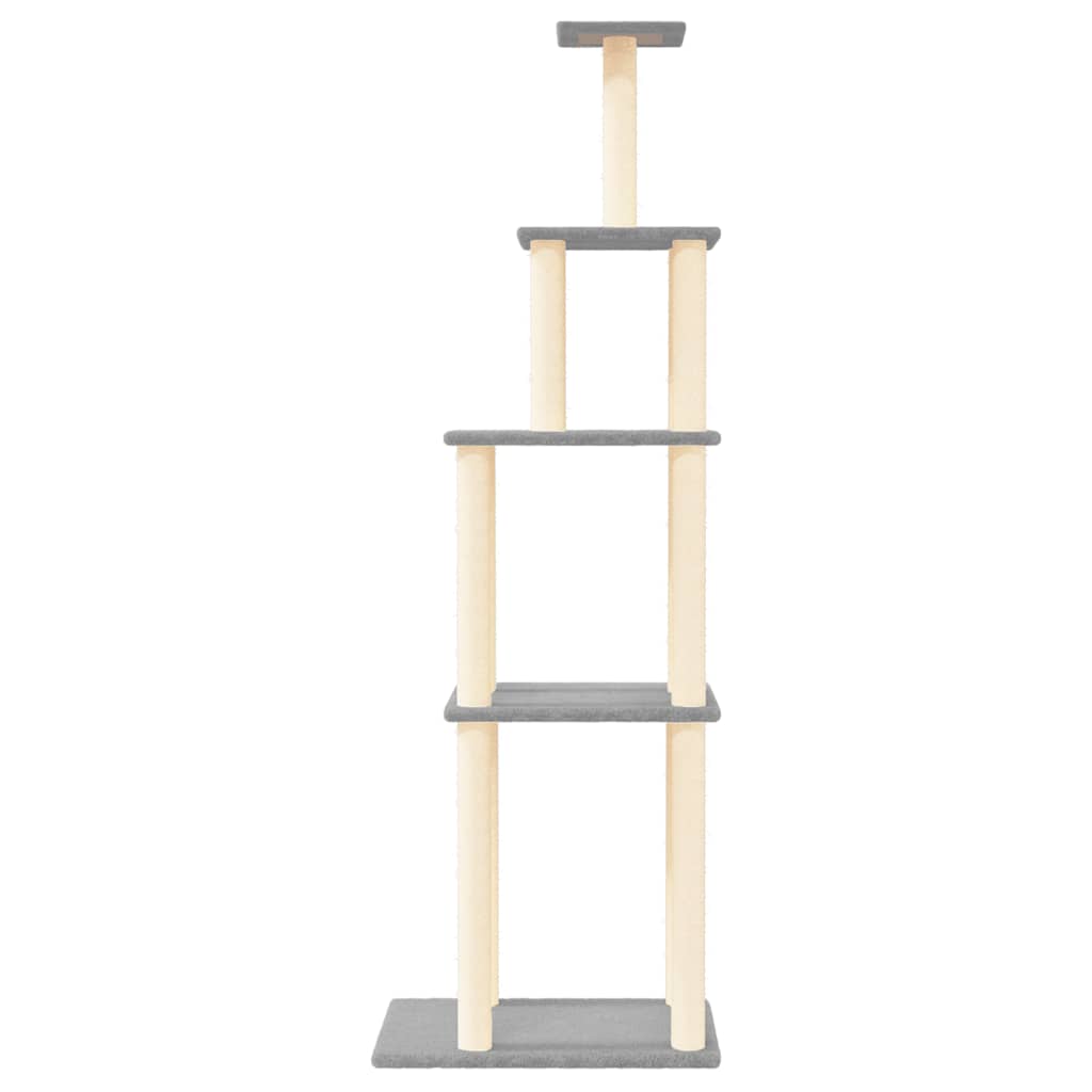 Vidaxl Katzenmöbel mit Sisal-Kratzstämmen 183 cm hellgrau