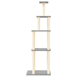 Vidaxl Katzenmöbel mit Sisal-Kratzstämmen 183 cm hellgrau
