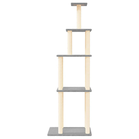 Vidaxl Katzenmöbel mit Sisal-Kratzstämmen 183 cm hellgrau
