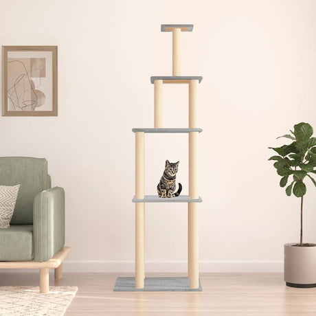 Vidaxl Katzenmöbel mit Sisal-Kratzstämmen 183 cm hellgrau