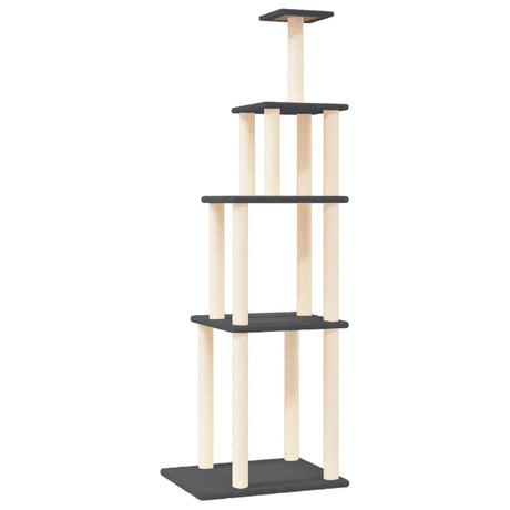 Vidaxl Katzenmöbel mit Sisal-Kratzstämmen 183 cm dunkelgrau