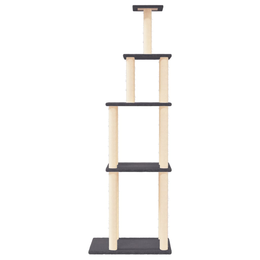 Vidaxl Katzenmöbel mit Sisal-Kratzstämmen 183 cm dunkelgrau