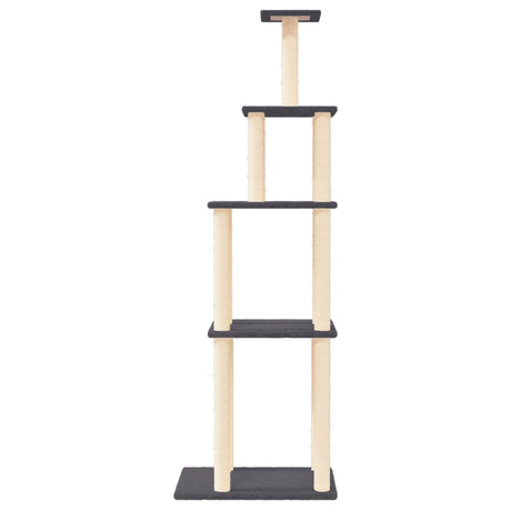 Vidaxl Katzenmöbel mit Sisal-Kratzstämmen 183 cm dunkelgrau