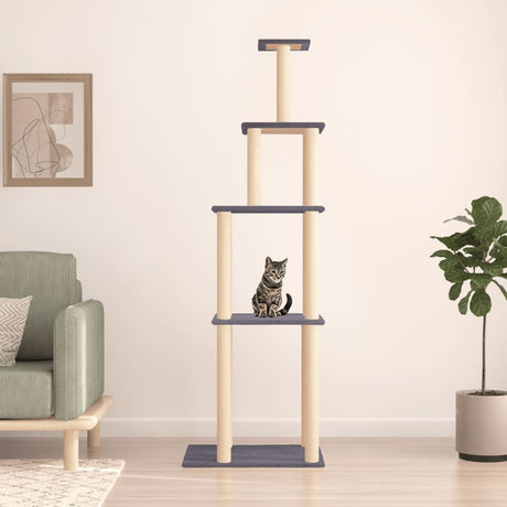 Vidaxl Katzenmöbel mit Sisal-Kratzstämmen 183 cm dunkelgrau