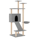 Vidaxl Katzenmöbel mit Sisal-Kratzstämmen 153 cm hellgrau