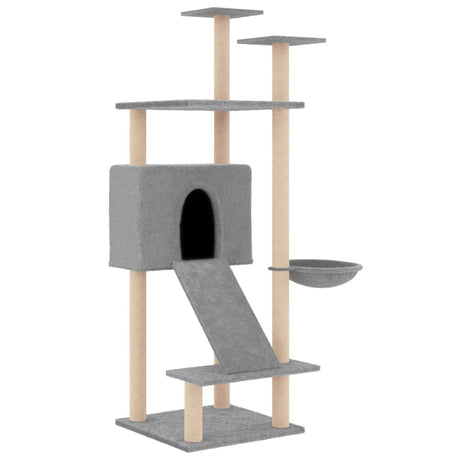 Vidaxl Katzenmöbel mit Sisal-Kratzstämmen 153 cm hellgrau