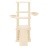 Vidaxl Katzenmöbel mit Sisal-Kratzstämmen 133 cm cremefarben