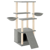 Vidaxl Katzenmöbel mit Sisal-Kratzstämmen 133 cm hellgrau