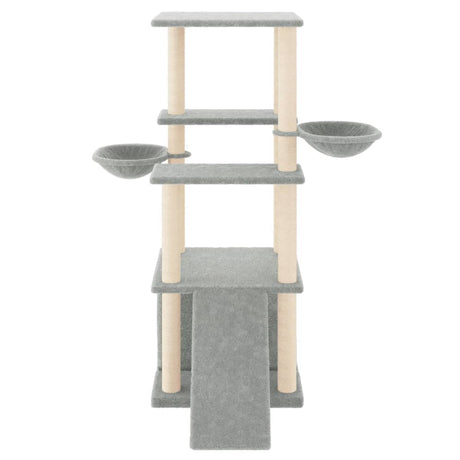 Vidaxl Katzenmöbel mit Sisal-Kratzstämmen 133 cm hellgrau