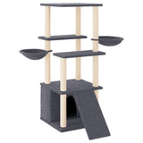 Vidaxl Katzenmöbel mit Sisal-Kratzstämmen 133 cm dunkelgrau