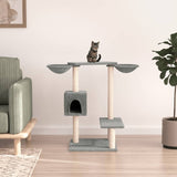 Muebles de gato de Vidaxl con postes de rascado 82 cm de gris claro