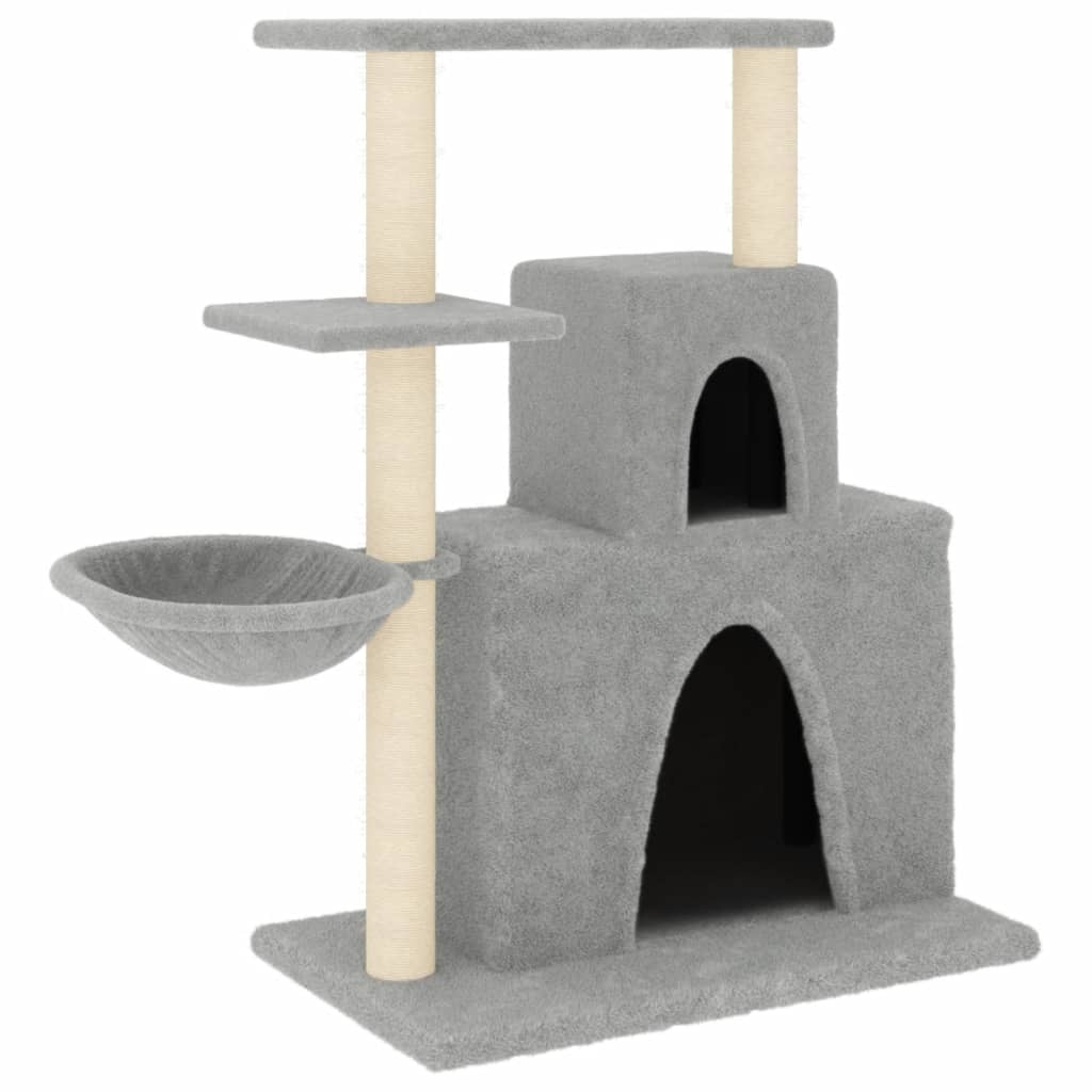 Muebles de gato de Vidaxl con postes de rascado de sisal 83 cm de gris claro