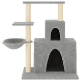 Muebles de gato de Vidaxl con postes de rascado de sisal 83 cm de gris claro