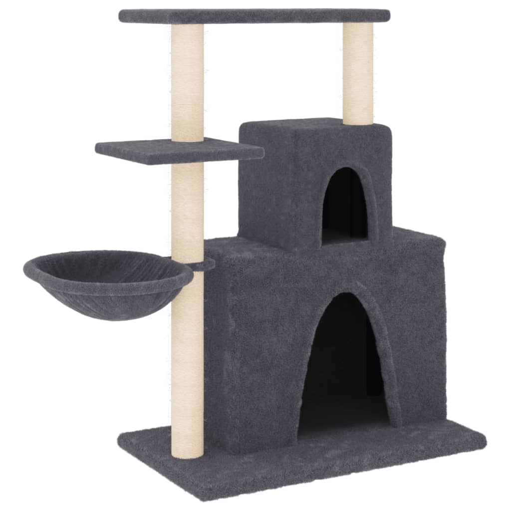 Muebles de gato de Vidaxl con postes de rascado de sisal 83 cm de gris oscuro