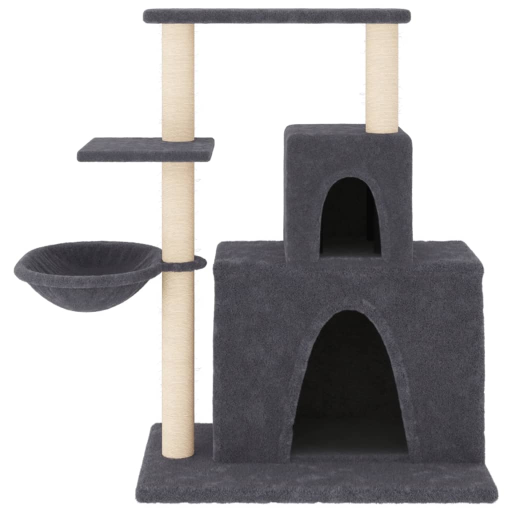 Muebles de gato de Vidaxl con postes de rascado de sisal 83 cm de gris oscuro