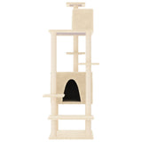 Vidaxl Katzenmöbel mit Sisal-Kratzstämmen 154 cm cremefarben