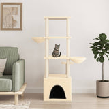 Vidaxl Katzenmöbel mit Sisal-Kratzstämmen 147 cm cremefarben