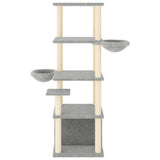 Vidaxl Katzenmöbel mit Sisal-Kratzstämmen 147 cm hellgrau