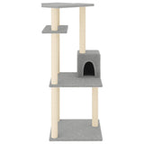 Muebles de gato de Vidaxl con postes de rascado de sisal 123 cm de gris claro