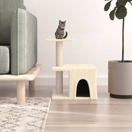 Vidaxl -Katzenmöbel mit Sisal -Kratzerpfosten 48 cm creme -gelenkt