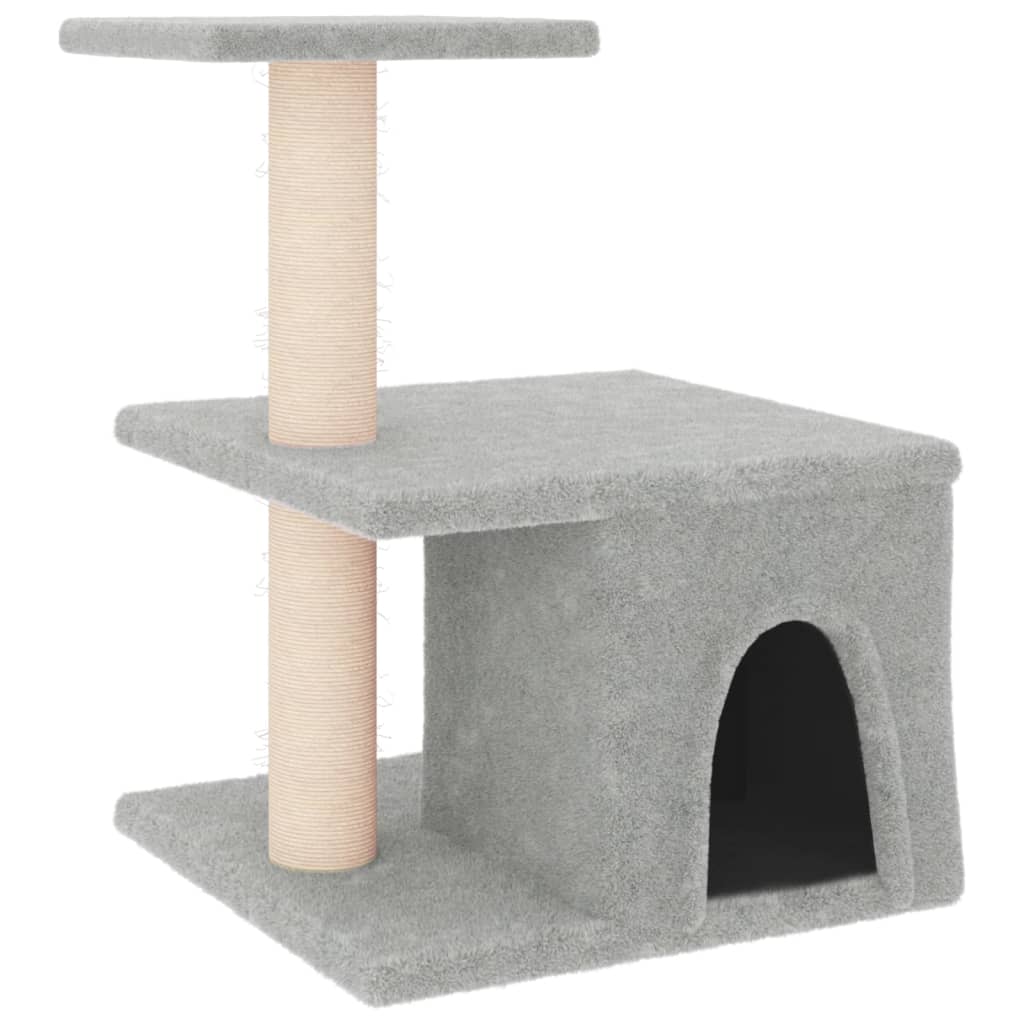 Muebles de gato de Vidaxl con postes de rascado de sisal 48 cm de gris claro