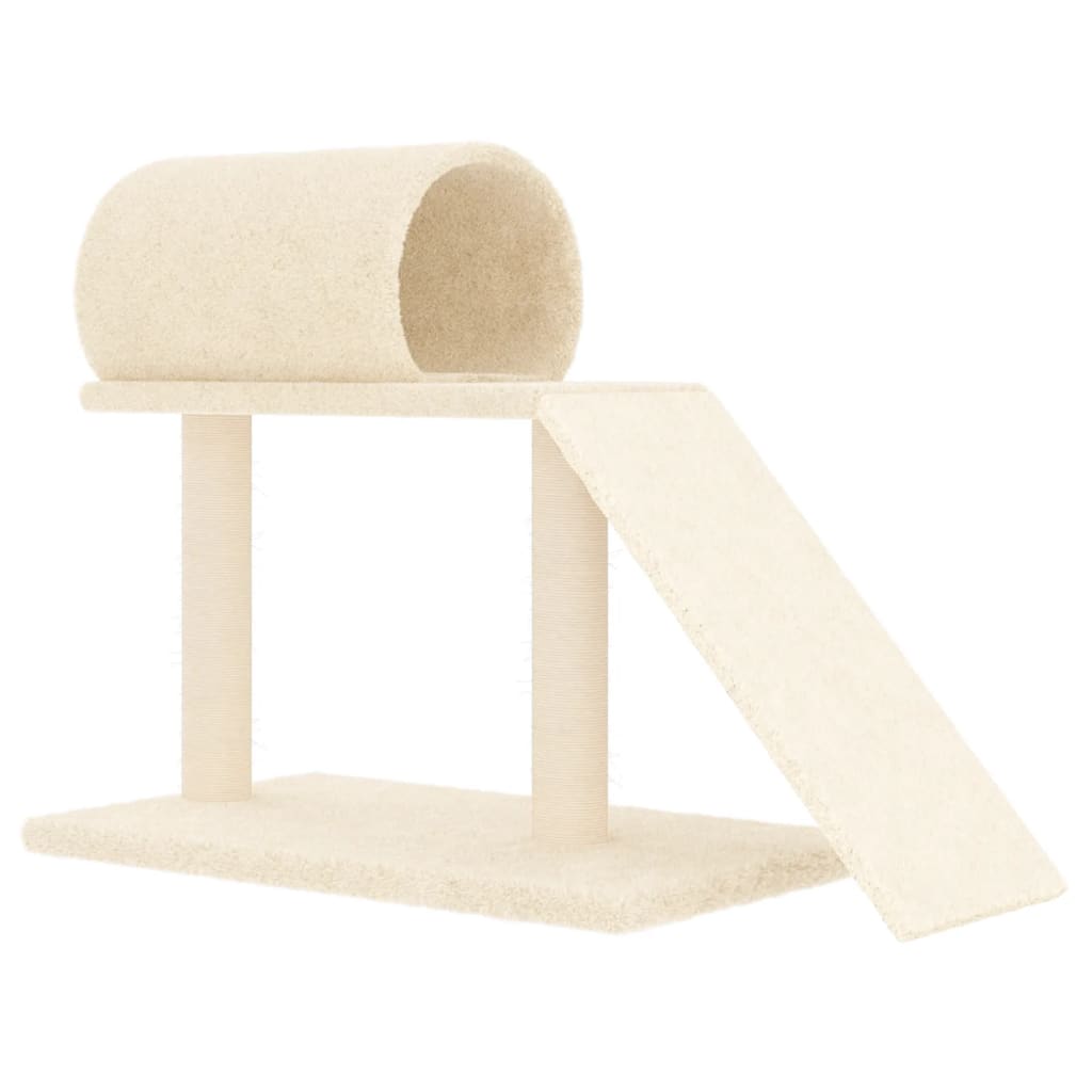 Muebles de gato de Vidaxl con túnel y escalera de 55.5 cm de crema -cocinera