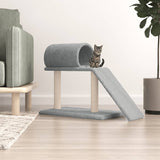 Muebles de gato de Vidaxl con túnel y escalera 55.5 cm de gris claro