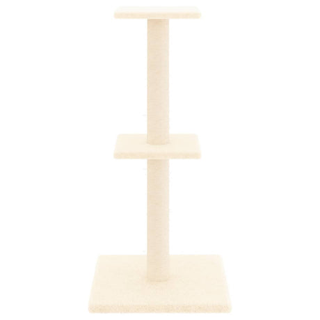 Vidaxl -Katzenmöbel mit Sisal -Kratzerpfosten 73 cm creme -geläutet