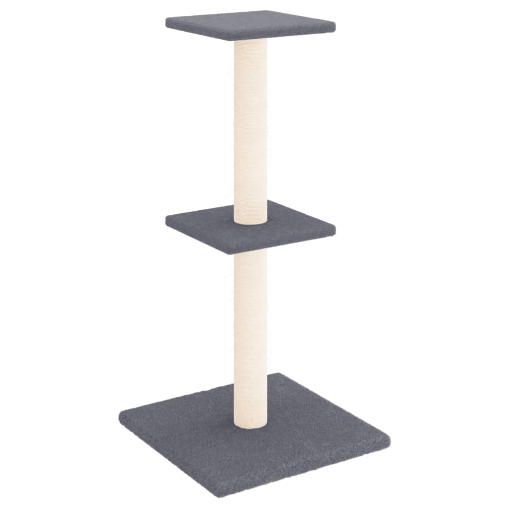 Muebles de gato de Vidaxl con postes de rascado de sisal 73 cm de gris oscuro