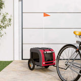 Vidaxl hondenfietstrailer oxford stof en ijzer rood en grijs