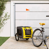 Vidaxl Bicicleta de bicicleta de perros Oxford Fabric y hierro amarillo y gris