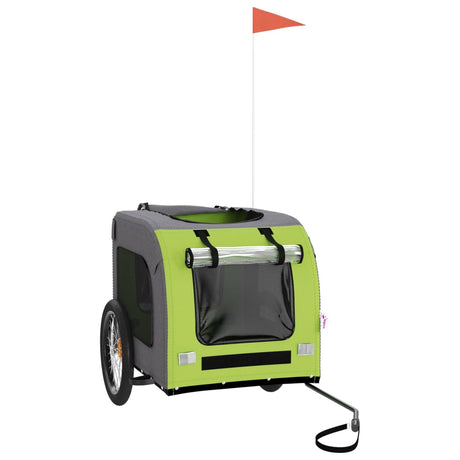 Vidaxl Dog Bike Trailer Oxford Fabric und Eisengrün und Grau