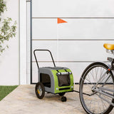 Vidaxl fietskar voor huisdieren groen en rood 124,5 x 63,5 x 53 cm