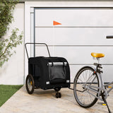 Vidaxl Dog Bike Trailer Oxford Fabric in Iron Black