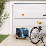 Vidaxl hondenfietstrailer oxford stof en ijzer blauw en grijs