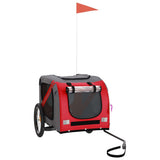 Vidaxl Dog Bike Trailer Oxford Fabric und Eisenrot und Grau