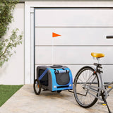 Vidaxl Dog Bike Trailer Oxford Fabric und Eisenblau und Grau