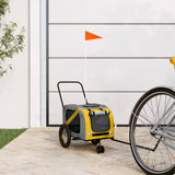 Vidaxl Dog Bike Trailer Oxford Fabric et Fon Jaune et noir