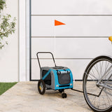 Vidaxl Dog Bike Trailer Oxford Stoff und Eisenblau und Schwarz